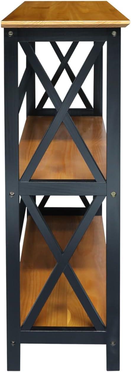 Casual Home Montego 3-Shelf Bookcase, Antique Walnut/Black