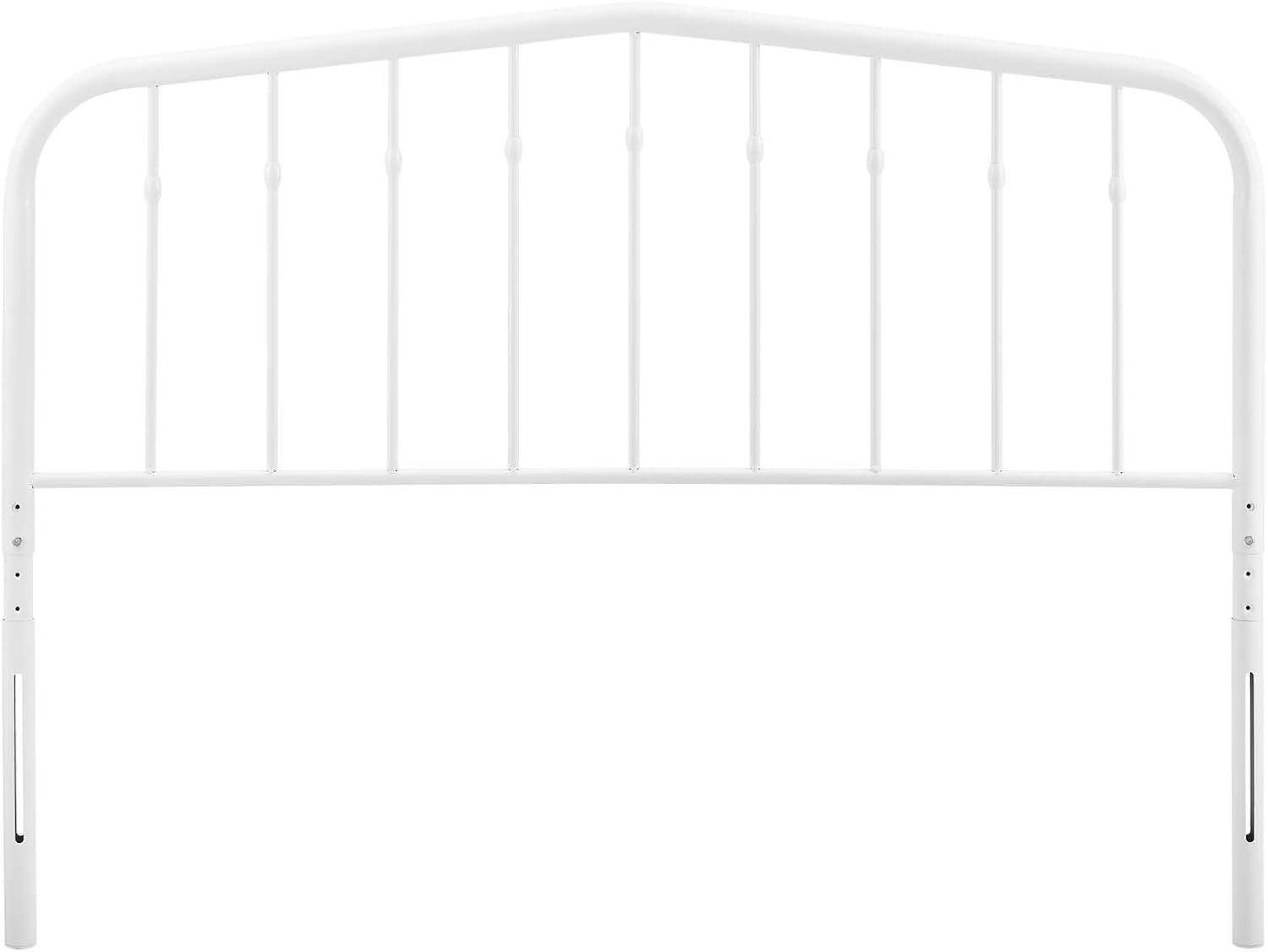 Lennon White Twin Metal Headboard with Adjustable Height