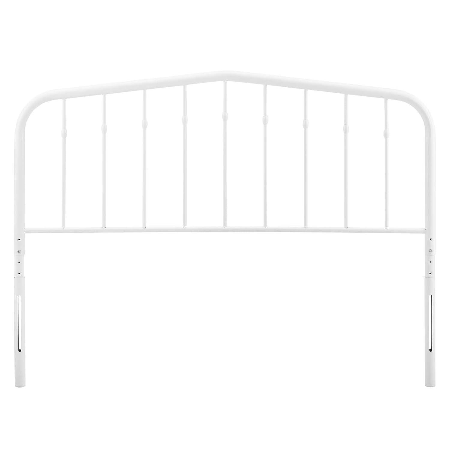 Lennon White Twin Metal Headboard with Adjustable Height
