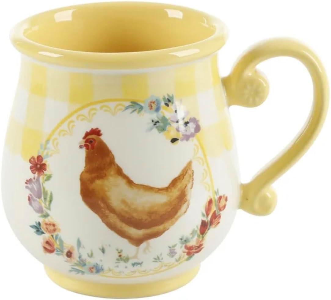 The Pioneer Woman Novelty Gingham 16 oz Multi-Color Stoneware Mugs, Set of 4