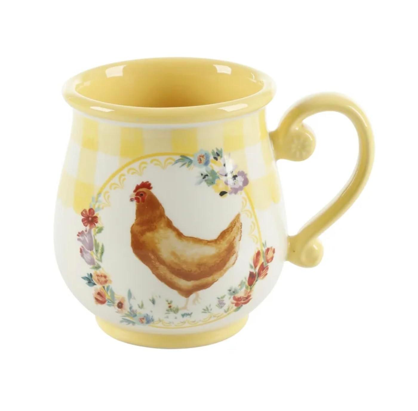 The Pioneer Woman Novelty Gingham 16 oz Multi-Color Stoneware Mugs, Set of 4