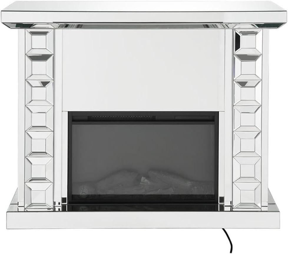 Dominic Mirrored Electric Fireplace with Beveled Columns