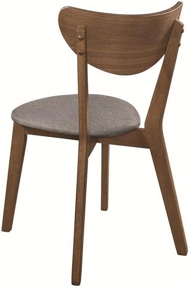 Alfredo Upholstered Dining Chairs Grey and Natural Walnut (Set of 2)