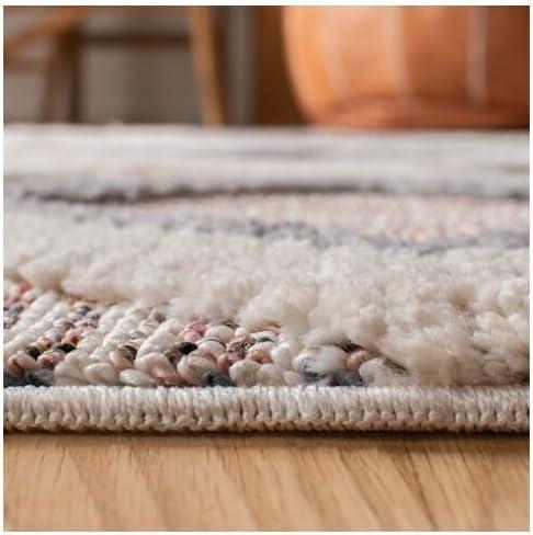 SAFAVIEH Marrakech Collection Area Rug - 9' x 12', Grey & Multi, Moroccan Boho Diamond Tassel Design, Non-Shedding & Easy Care, Ideal for High Traffic Areas in Living Room, Bedroom (MRK523D)