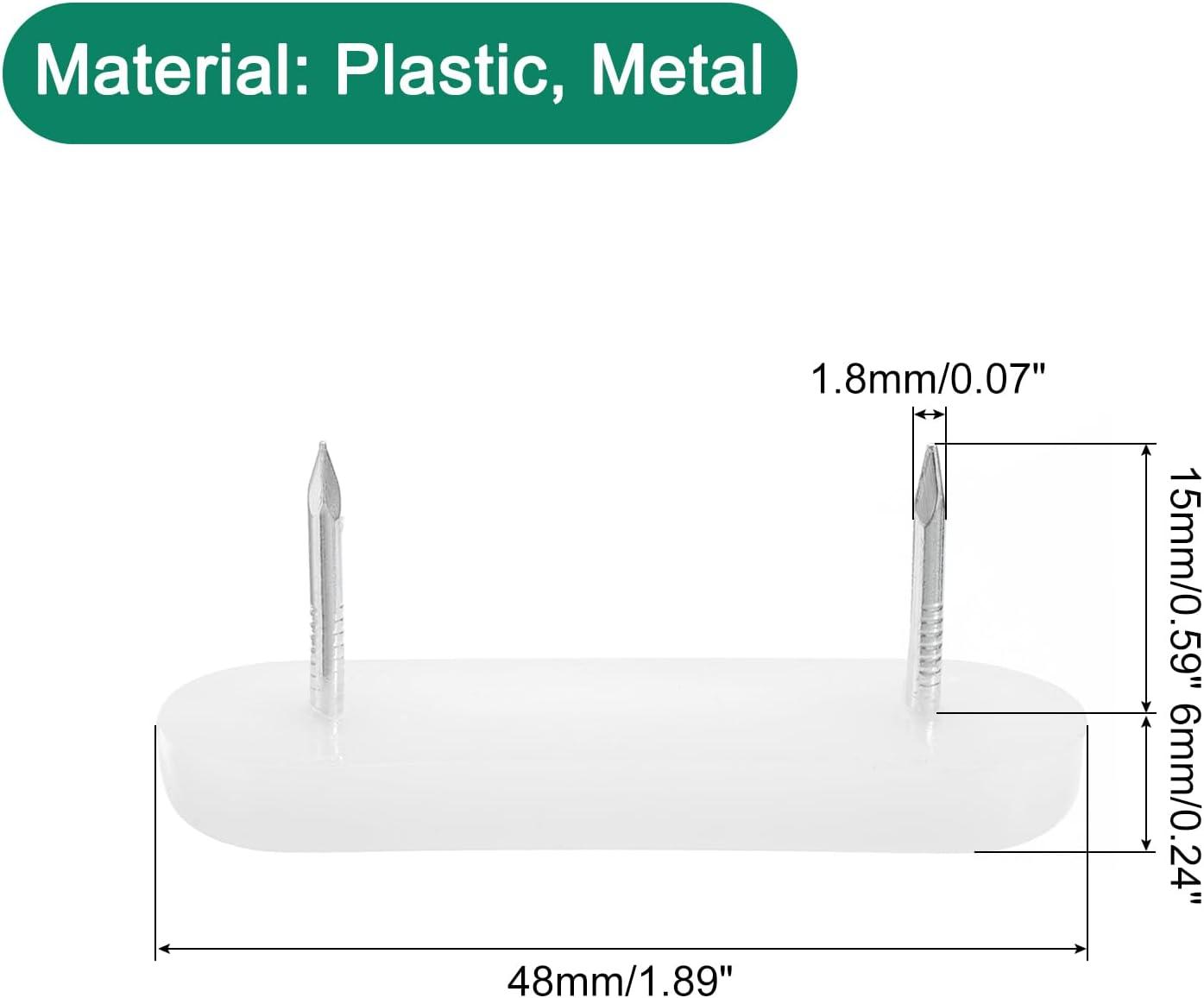 Nail on Furniture Glides, 20 Pack Plastic Double Pins Furniture Sliders