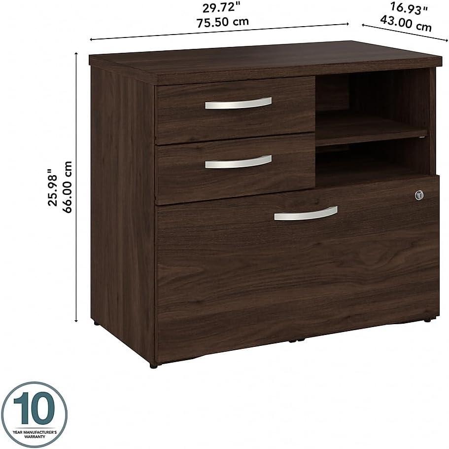 Studio C Office Storage Cabinet with Drawers in Black Walnut - Engineered Wood