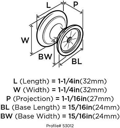 Amerock Ravino Cabinet or Furniture Knob, 1-1/4 inch (32mm) Diameter, 25 Pack