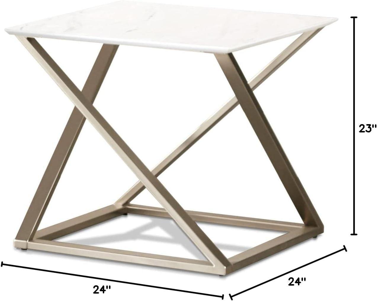 Zurich Square End Table White/Chrome - Steve Silver Co.