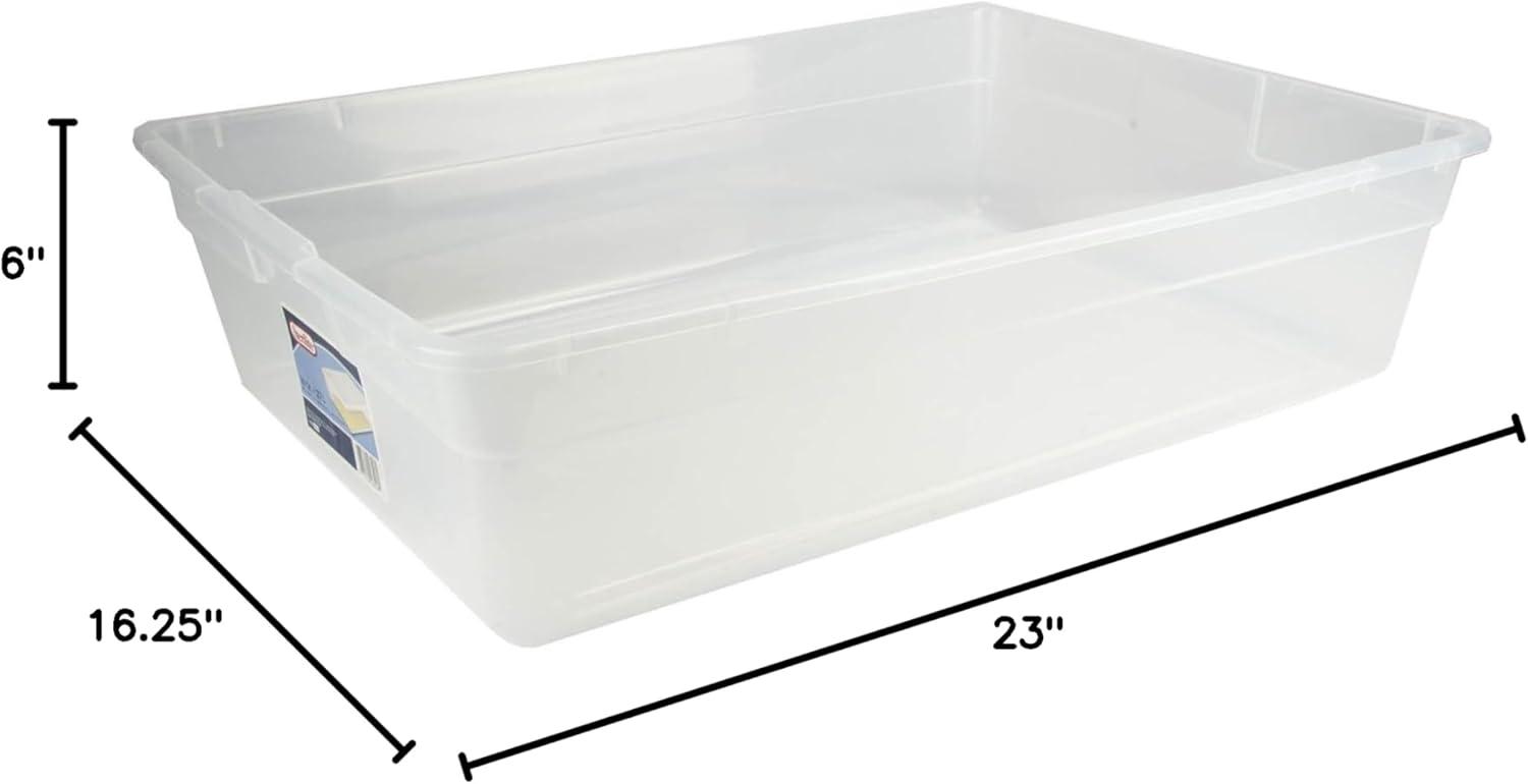 Sterilite 28 Quart Clear Bin Storage Box Tote Container w/ White Lid