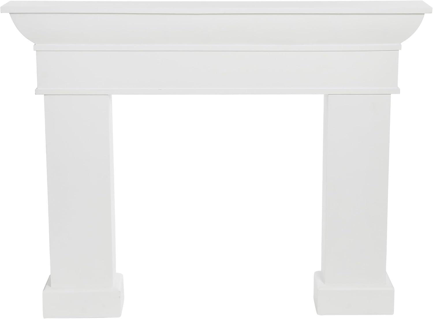 Storied Home Monolith Decorative Fireplace Mantel White: Fir Wood & MDF, Wall Mount, 49.625"H