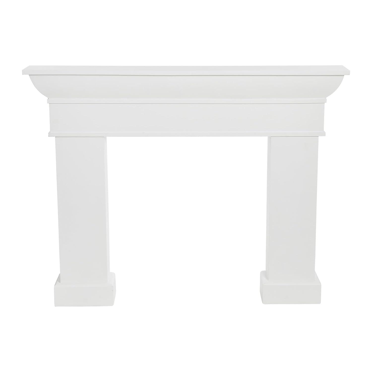 Storied Home Monolith Decorative Fireplace Mantel White: Fir Wood & MDF, Wall Mount, 49.625"H