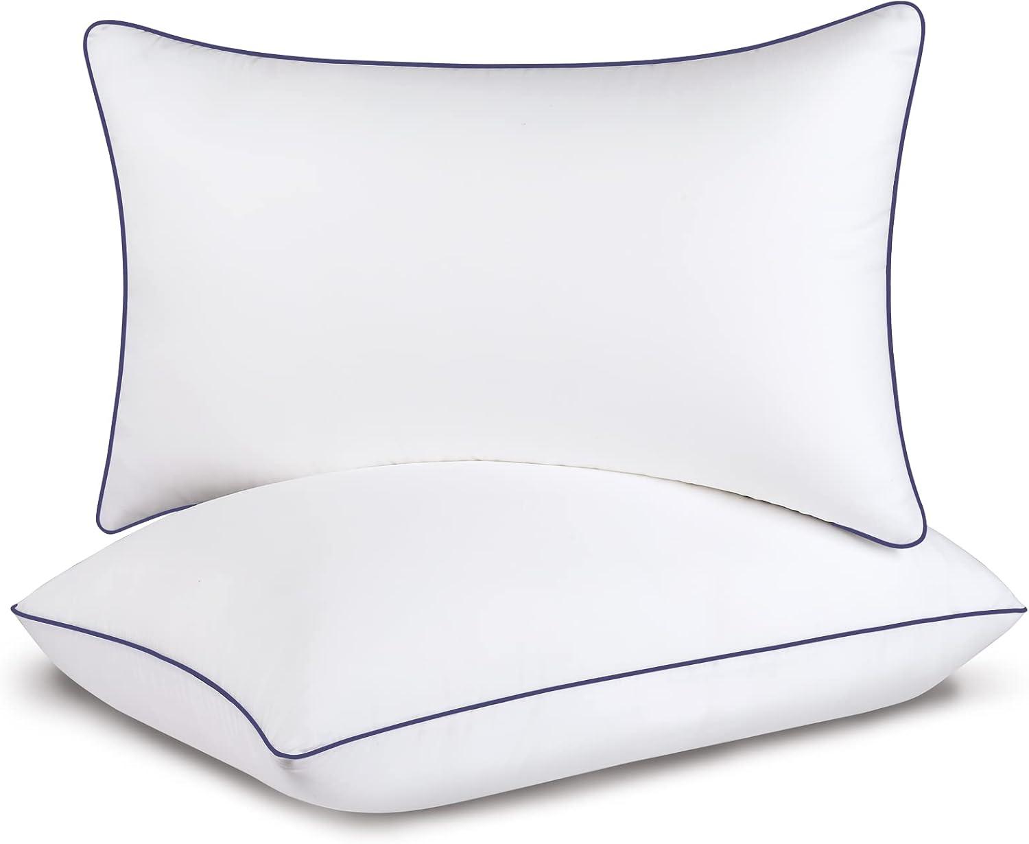 King Size White Polyester Bed Pillow Set