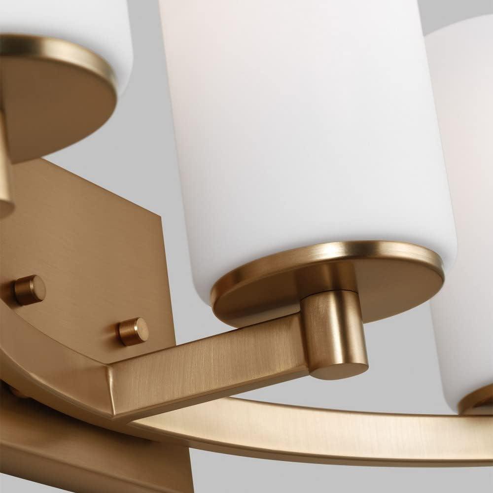 Satin Brass 3-Light Dimmable Bath Vanity Fixture