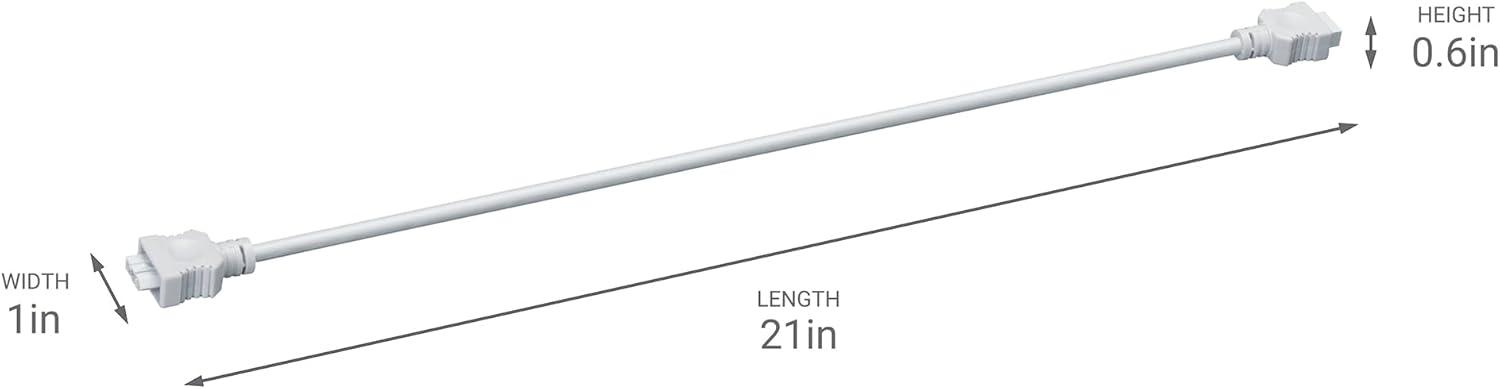 21-Inch White PVC Interconnect Cable for Under Cabinet Lighting