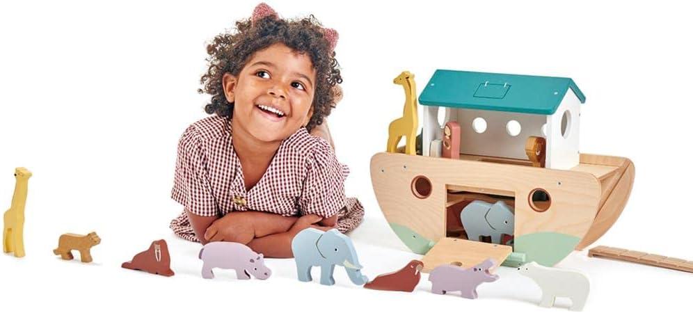 Tender Leaf Toys Noah’s Wooden Ark – Animal Shape Sorter – Christian Religion and Bible Story Based Educational Fun - Social, Creative, and Imaginative Play – Ages 3+