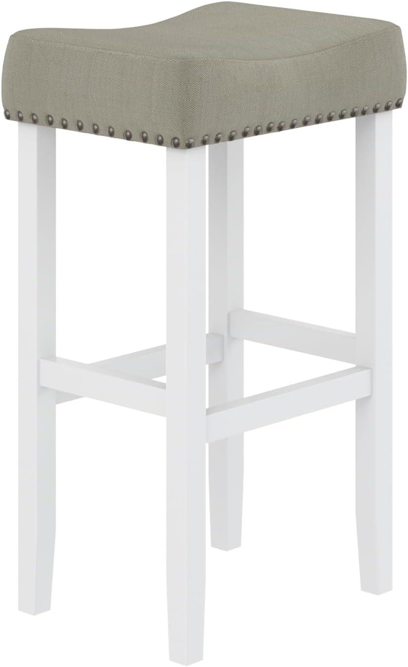 29" Wood Upholstered Saddle Seat Barstool - Nathan James