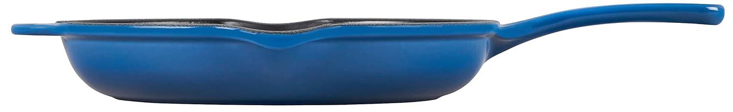 Marseille Blue Enameled Cast Iron Skillet with Handle, 9"
