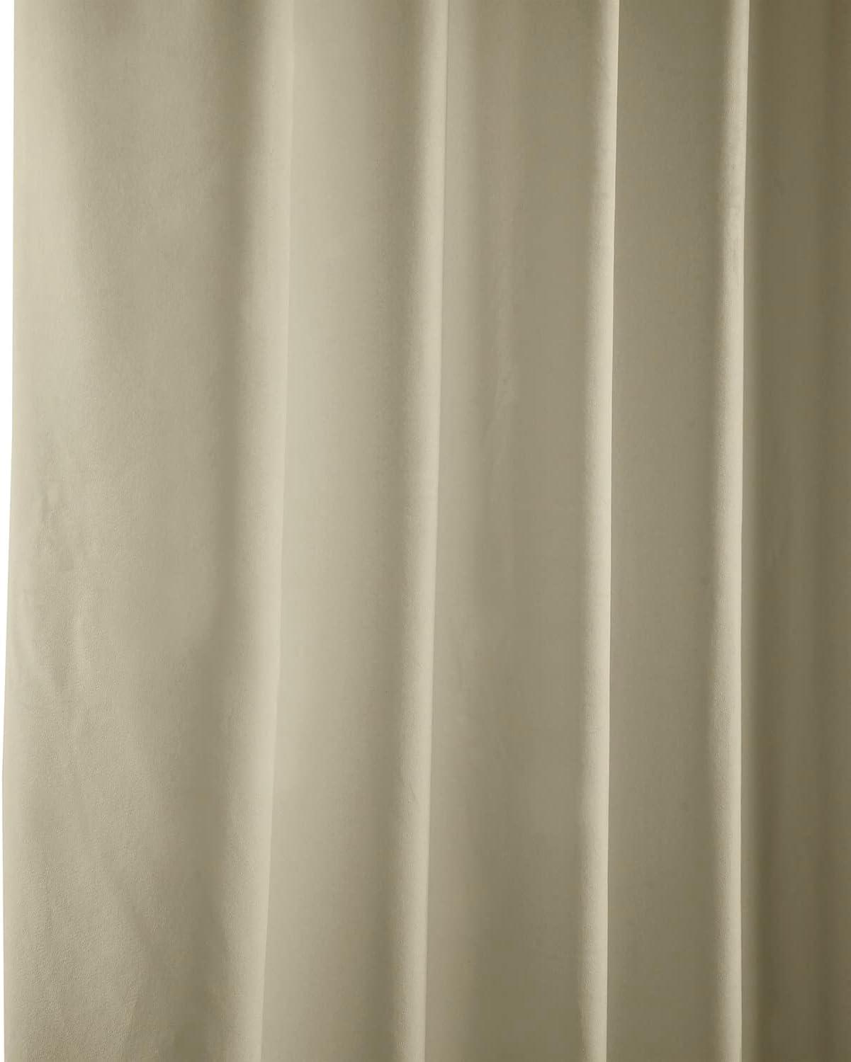 HPD Half Price Drapes Heritage Plush Velvet Curtains 84 Inches Long Room Darkening Curtains for Bedroom & Living Room 50W x 84L, (1 Panel), Macchiato Beige