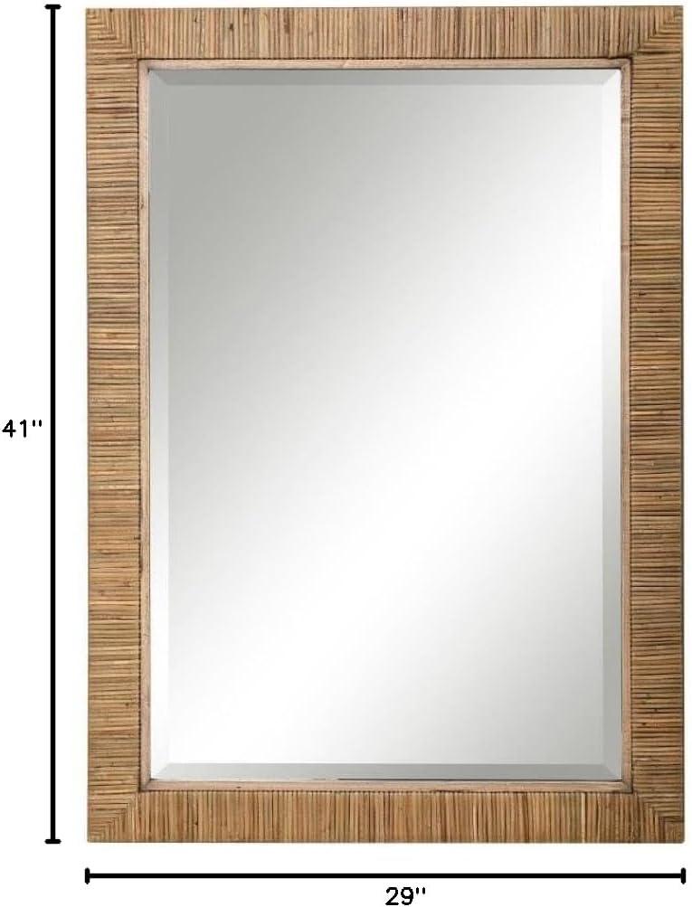 Uttermost 09671 Cape 41" X 29" Rattan Wrapped Frame Casual Coastal Wall Mirror - Natural