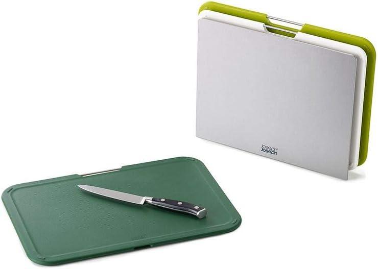 Joseph Joseph Color-Coded Plastic Cutting Board Set with Stand