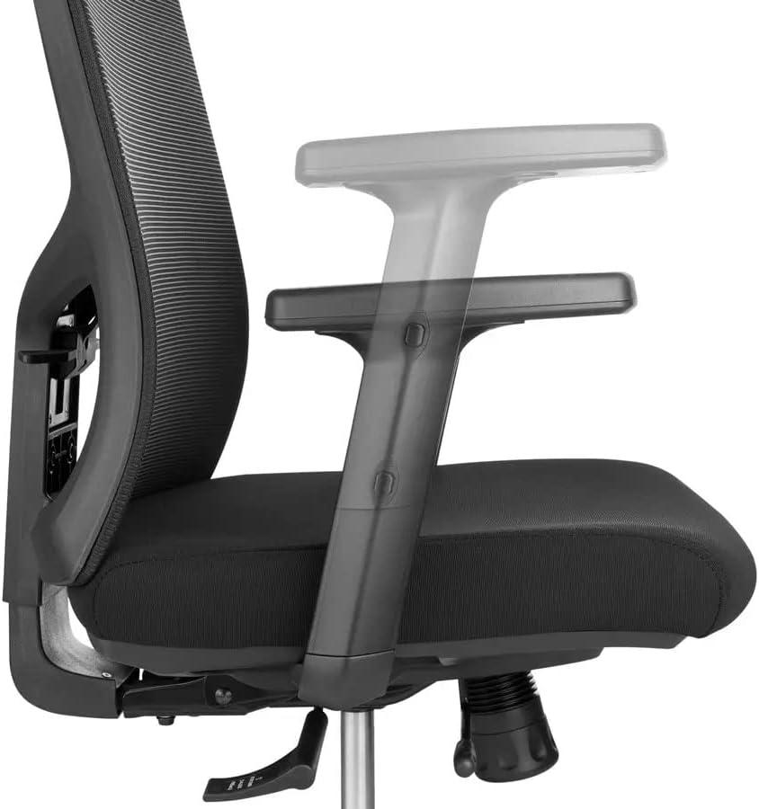 Monoprice WFH Ergonomic Office Chair withFoam Seat, Adjustable Headrest, Lumbar Support, Armrests, Backrest - Workstream Collection