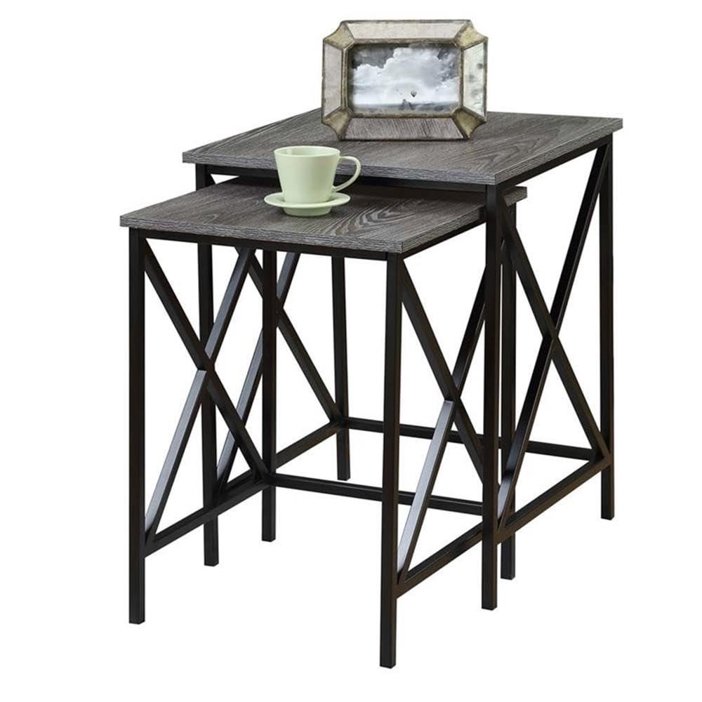 Convenience Concepts Tucson Nesting End Tables, Weathered Gray/Black