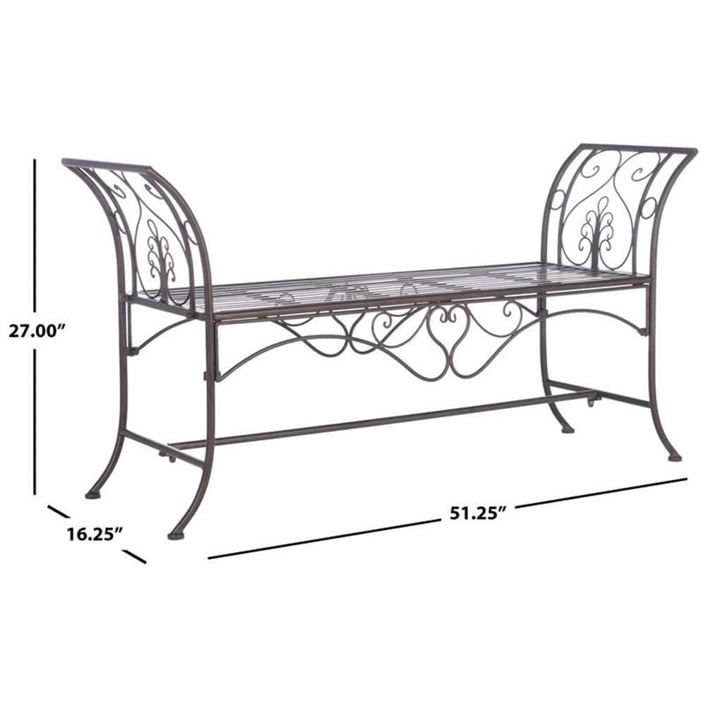 Adina Bench - Outdoor - PAT5016 - Rustic Brown - Safavieh