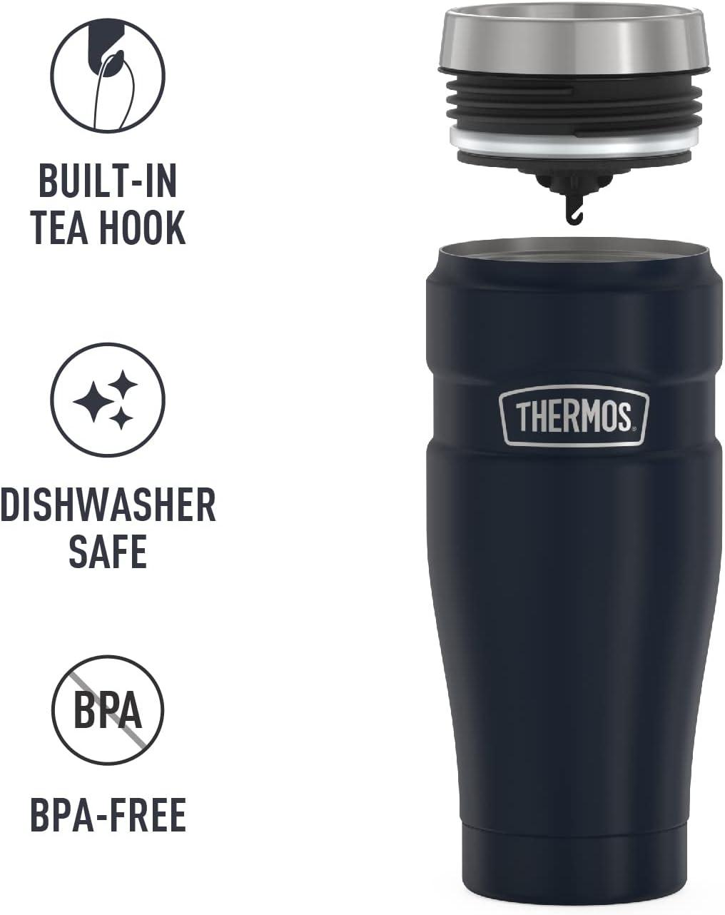 Thermos Stainless King Vacuum Insulated Stainless Steel Tumbler, 16oz, Matte Midnight Blue