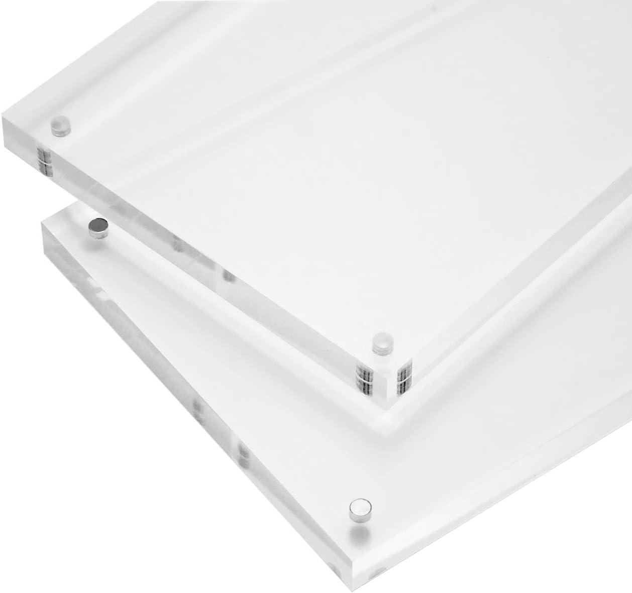 Americanflat 8x12 Acrylic Picture Frame - Double Sided Picture Frame with Magnetic Corners - Transparent Acrylic Frame for Desk or Tabletop Display - 8x12 Picture Frame with Microfiber Cloth Included