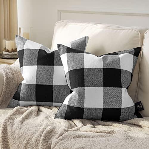 Buffalo Checker Plaids Series Cushion Square Decorative Throw Pillow Cusion for Couch, 18" x 18", Blue, 2 Pack
