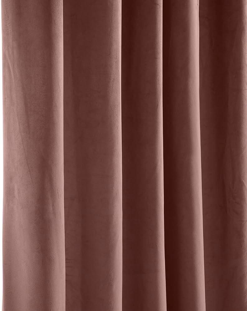 Wild Rose Velvet Room-Darkening Curtain Panel 84"