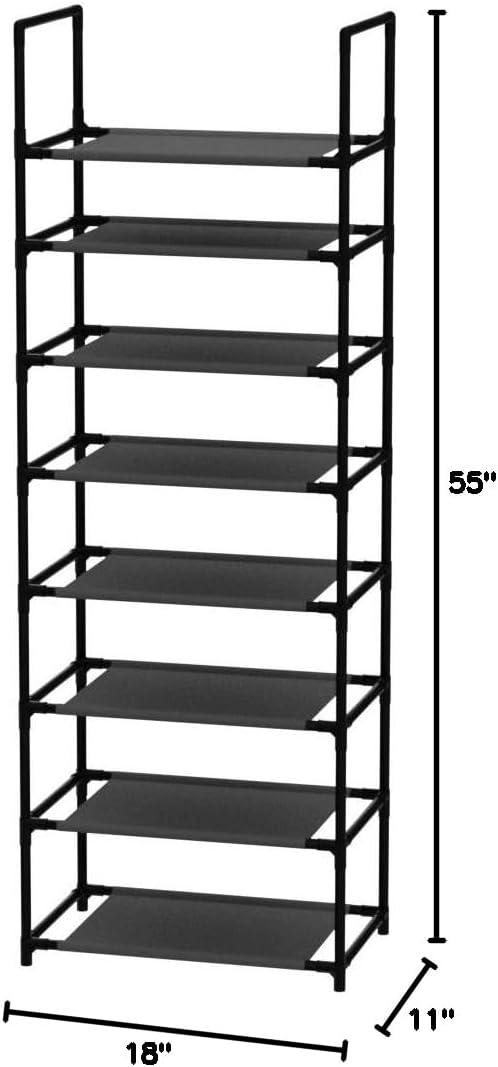 Easyhouse 8 Tier Metal Sturdy Shoe Rack for Entryway/Closet, Stores 16-20 Pairs of Shoes, Multi-use Shelf Organizer for Space Saving Storage