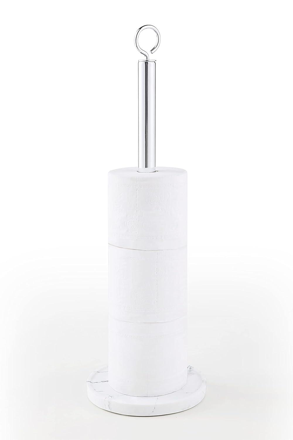 Elite Heavy Weighted Sturdy Spare Toilet Paper Roll Holder Storage Stand