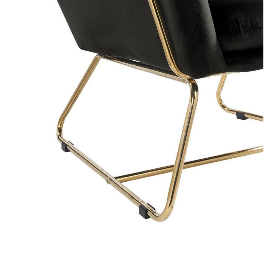 Keira Purple Velvet Accent Chair with Metal Base