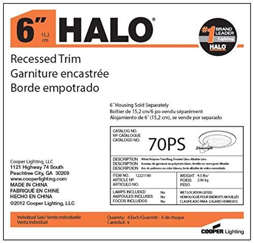 Halo Matte White 6 in. W Glass LED Shower Lens/Trim 60 W