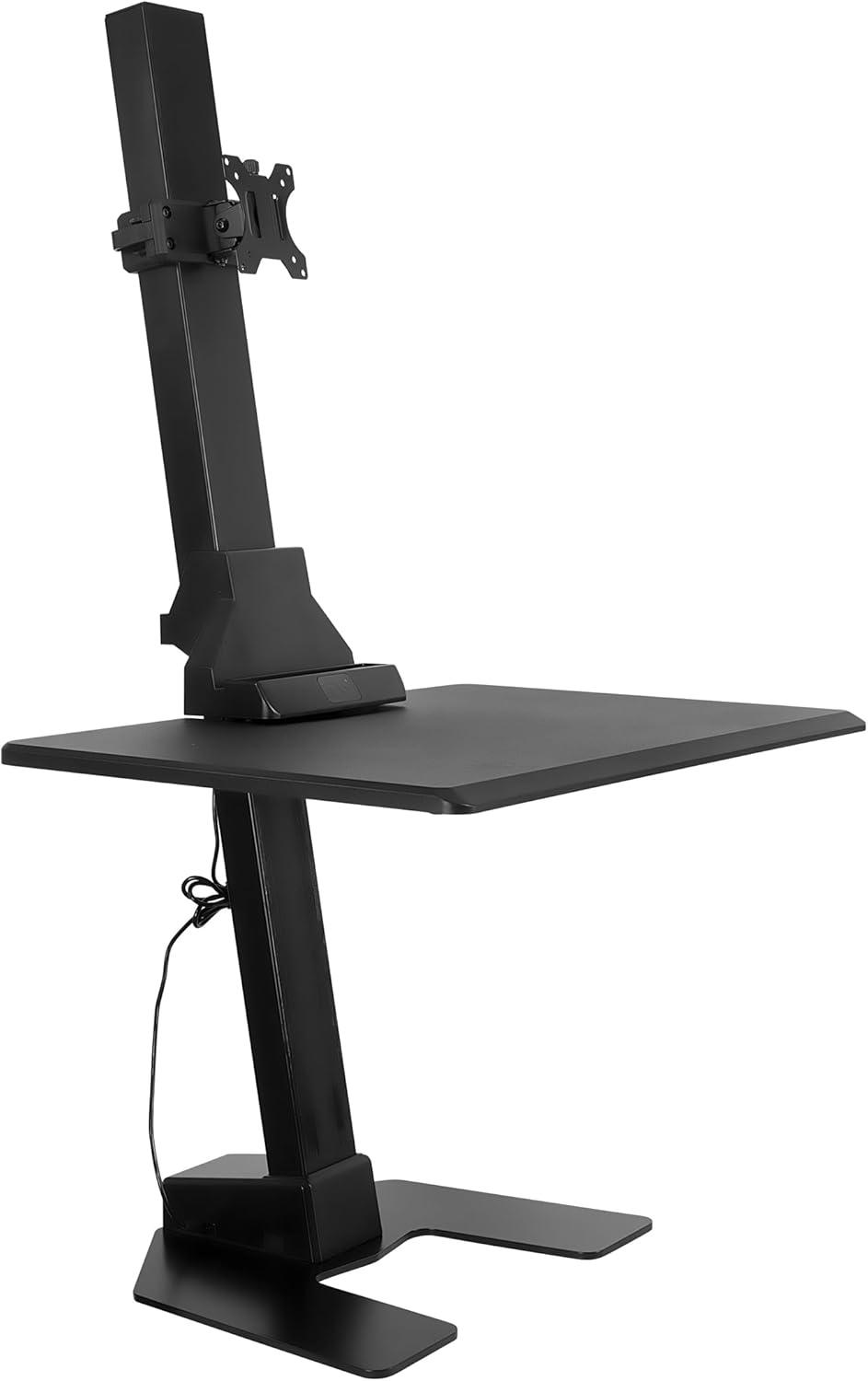 Mount-It Electric Standing Desk Converter, Tabletop Stand Desk w/ Monitor Mount, 28" Wide Platform