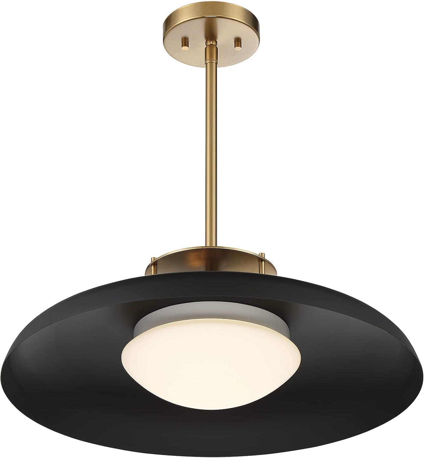 Savoy House Gavin 1 - Light Pendant in  Matte Black/Warm Brass