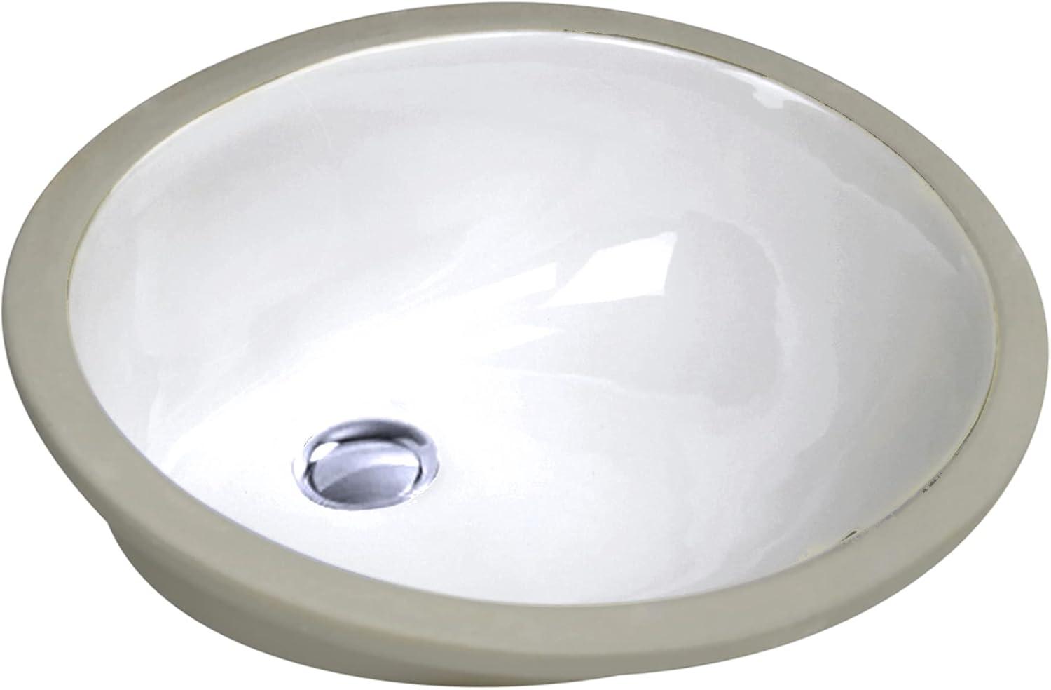 Nantucket Sinks Great Point 13.75'' Vitreous China Oval Bathroom Sink with Overflow