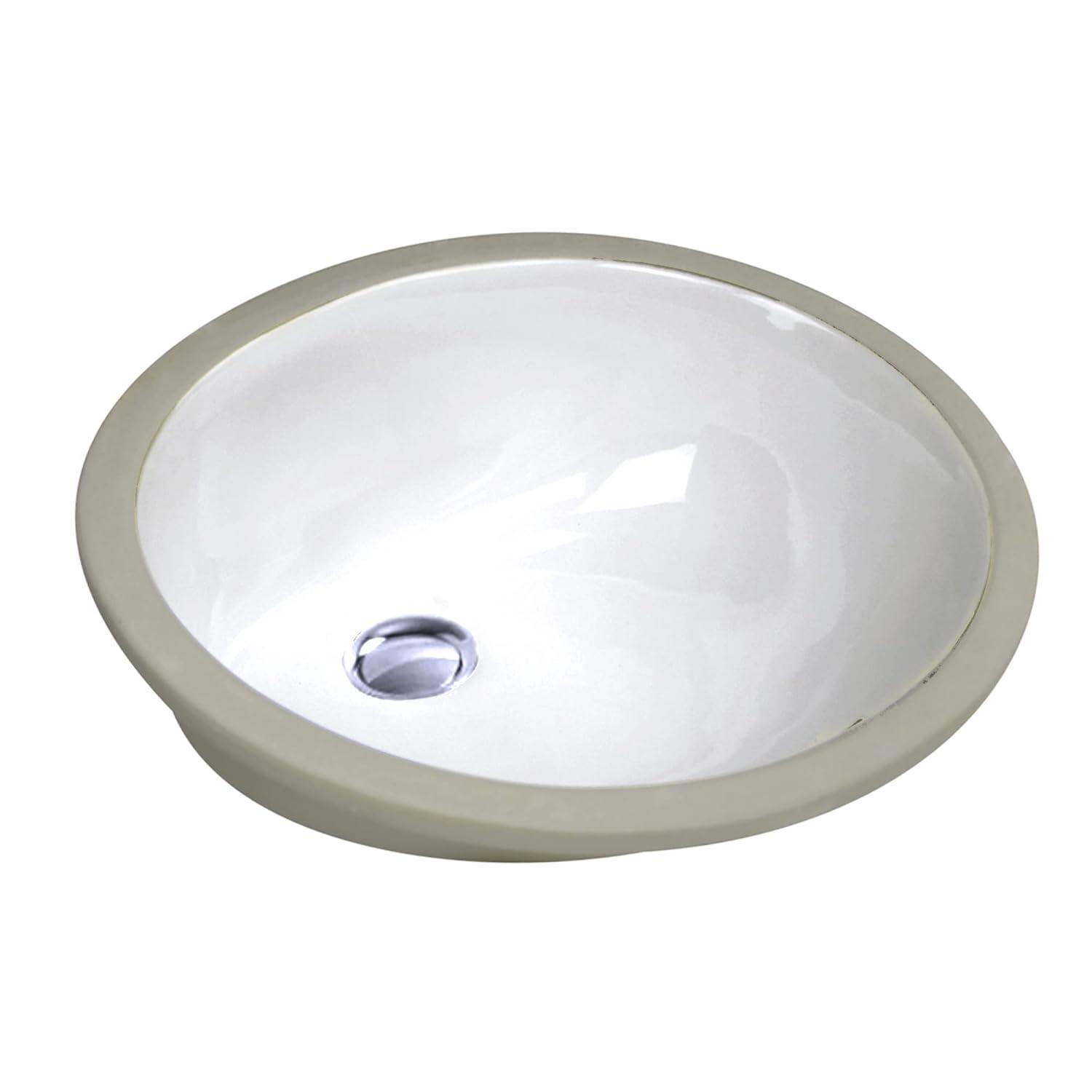 Nantucket Sinks Great Point 13.75'' Vitreous China Oval Bathroom Sink with Overflow
