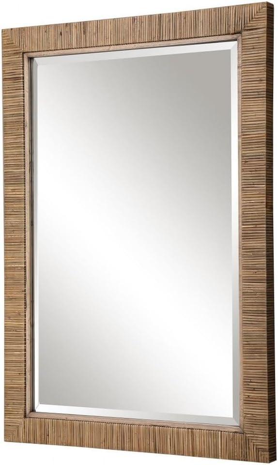 Uttermost 09671 Cape 41" X 29" Rattan Wrapped Frame Casual Coastal Wall Mirror - Natural