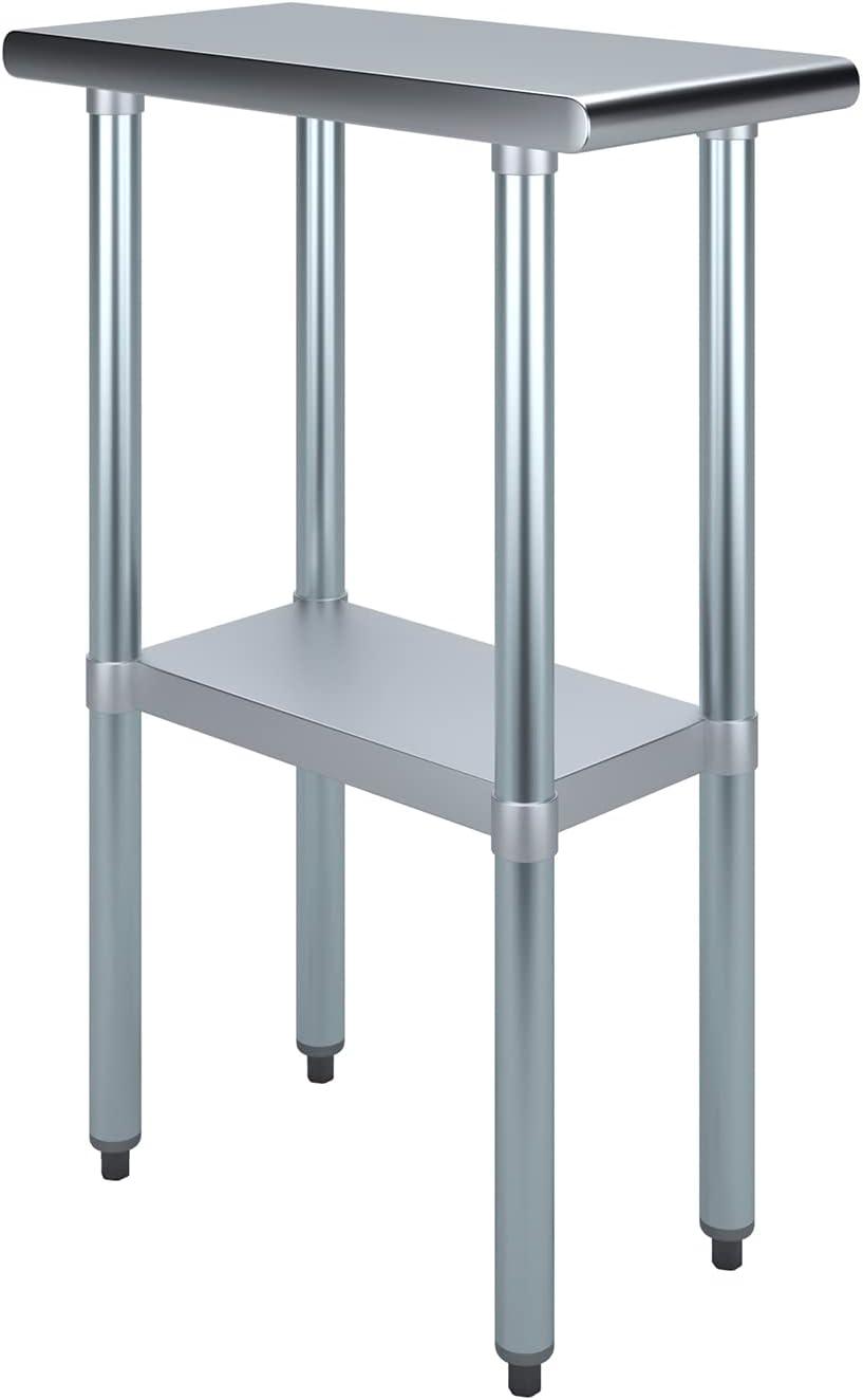 Stainless Steel Table with Undershelf. Metal Prep Table. NSF.