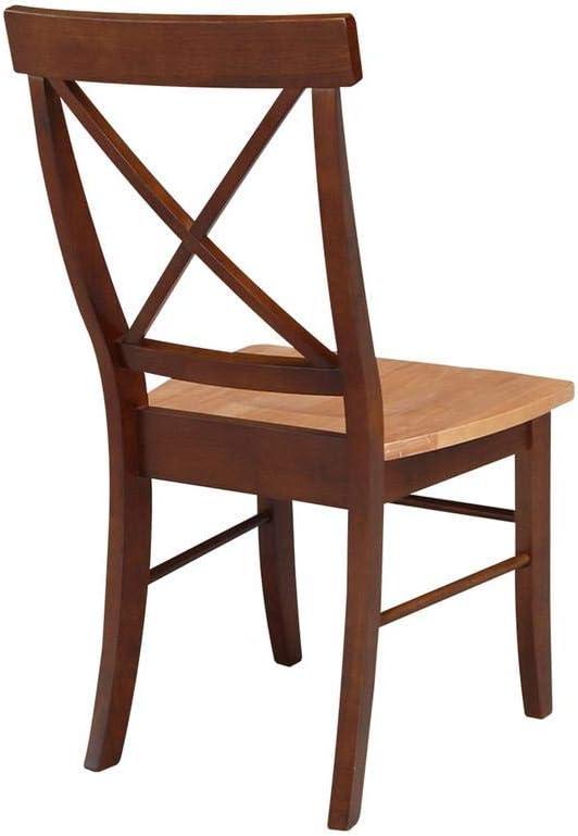 Elegant Pecan Brown Solid Wood Cross-Back Side Chair