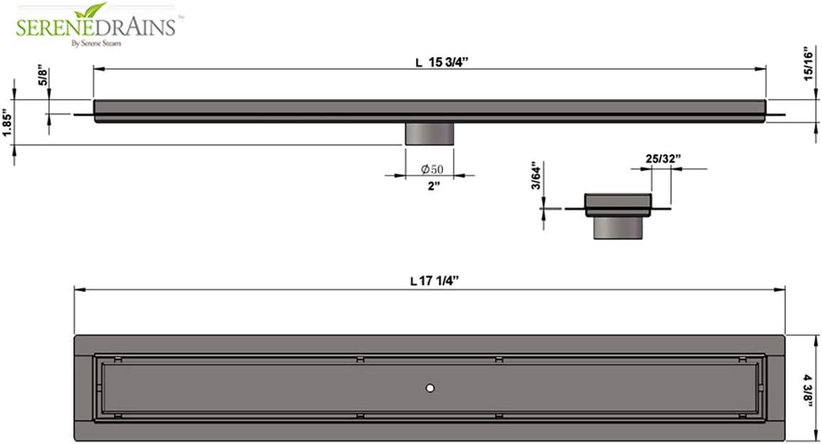 Matte Black 16 Inch Stainless Steel Linear Shower Drain