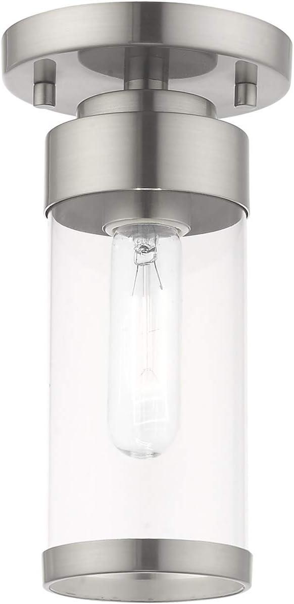 Livex Lighting Hillcrest 1 - Light Flush Mount in  Brushed Nickel