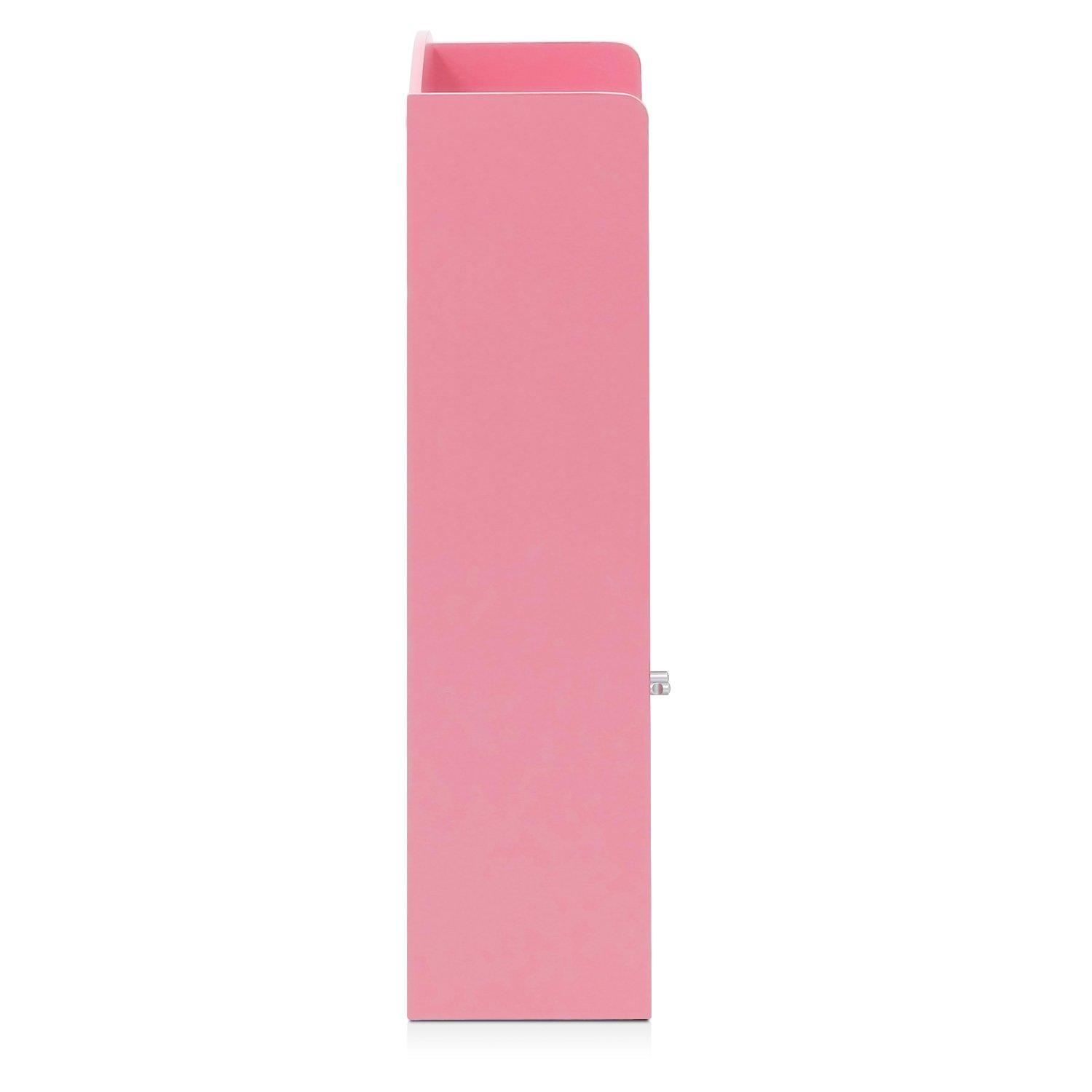Furinno Lova Engineered Wood Bookshelf with Storage Cabinet in Pink