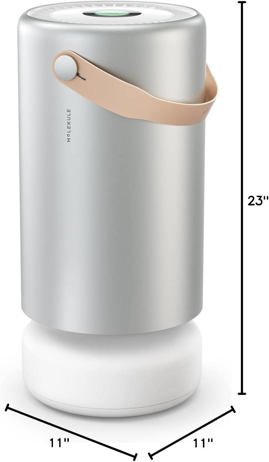 Silver Floor-Standing Air Purifier with HEPA Filter and Alexa Compatibility