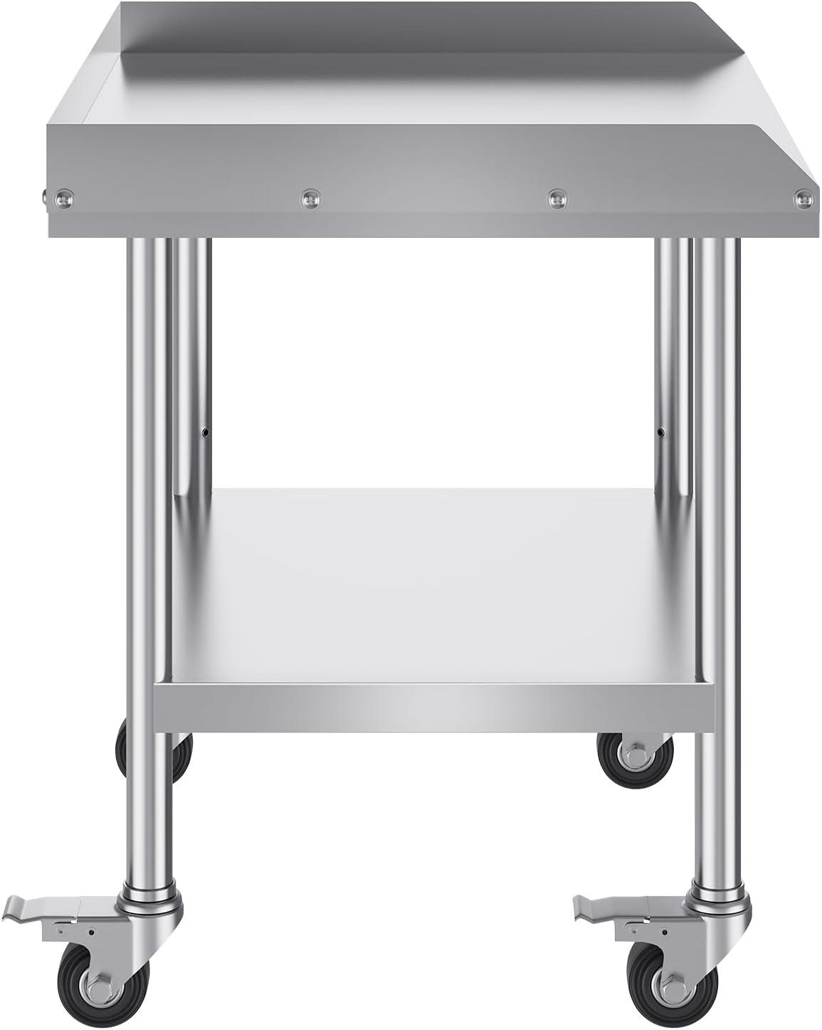 VEVOR VEVOR Stainless Steel 28'' L x 24'' W x 30'' H Adjustable Portable Work Table