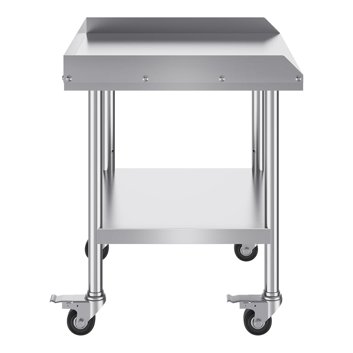 VEVOR VEVOR Stainless Steel 28'' L x 24'' W x 30'' H Adjustable Portable Work Table
