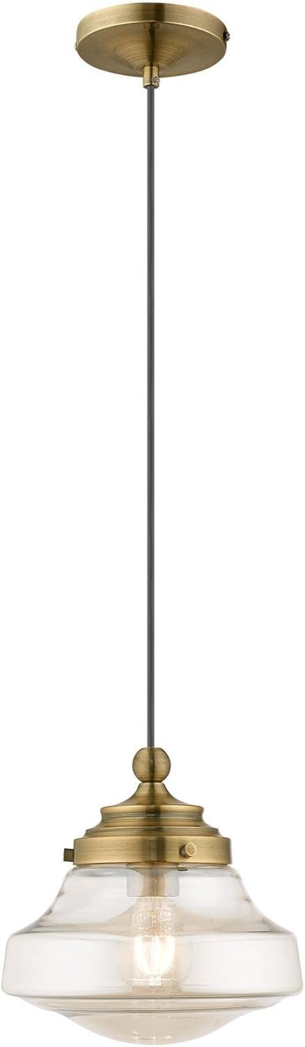 Livex Lighting Art Glass 1 - Light Pendant in  English Bronze