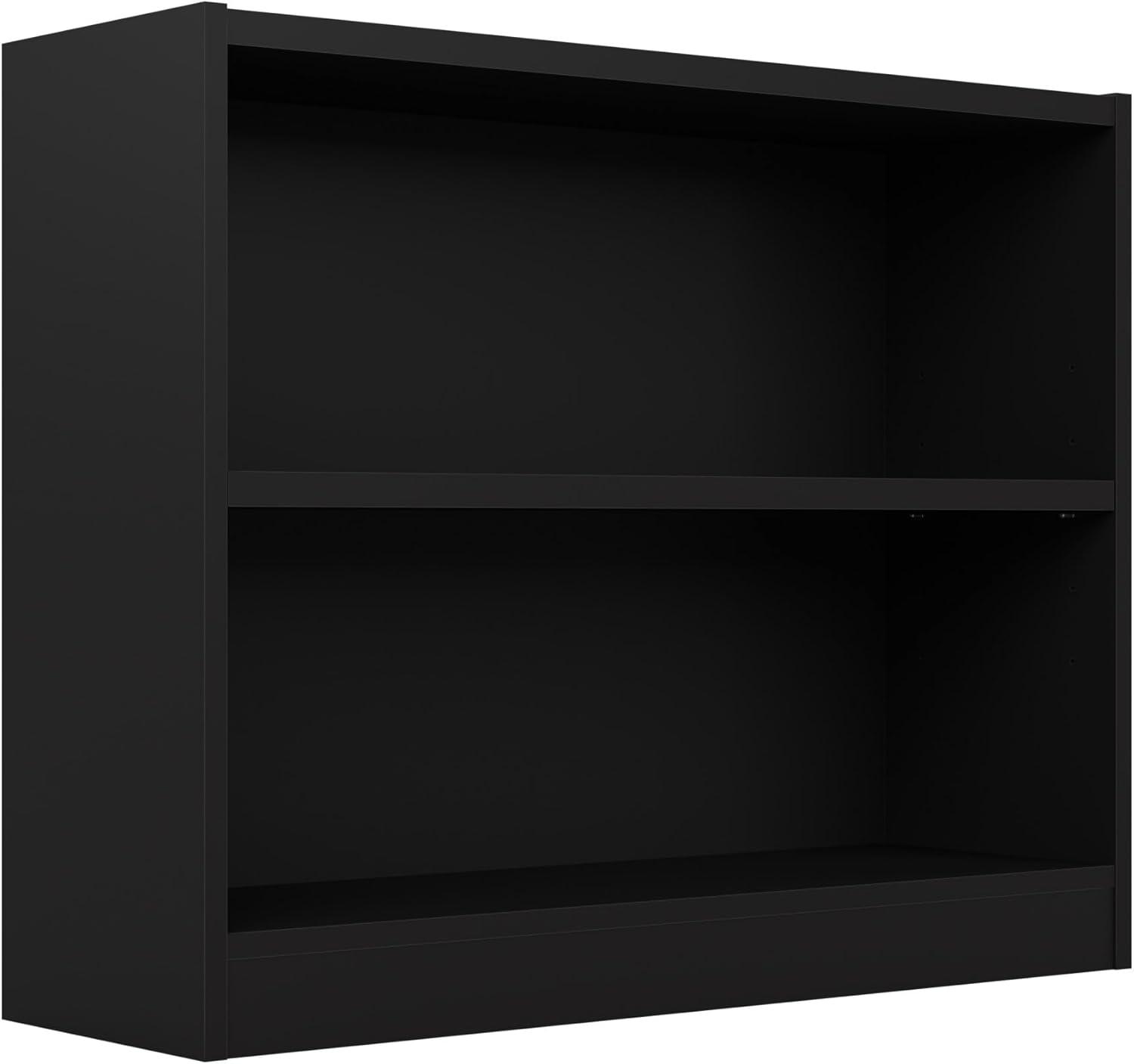 Bush Furniture Universal 2 Shelf Wood Bookcase in Classic Black